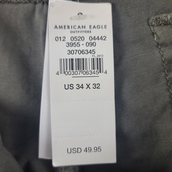 NEW with Tags American Eagle Flex Slim Pant Storm Grey Men's 34x32 - Picture 12 of 14